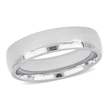 Men's 5.5mm Comfort Fit Wedding Band in 14K White Gold