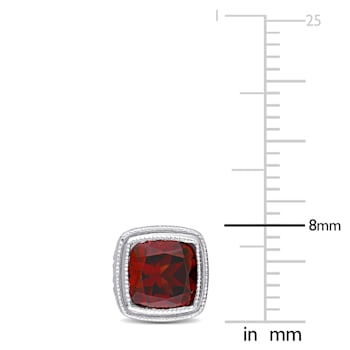 2 1/2 CT TGW Cushion Garnet Stud Earrings in Sterling Silver