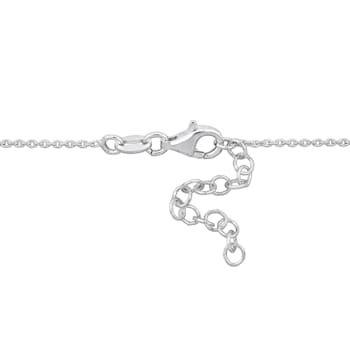 Double Heart Charm Chain Bracelet in 2-Tone White and Rose Plated
Sterling Silver