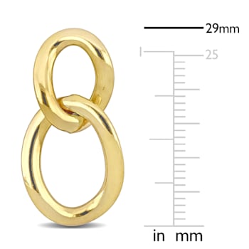 Open Oval Double Link Earrings in 10k Yellow Gold