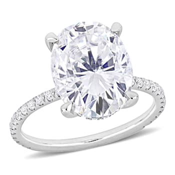 4-7/8 CT DEW Created Moissanite Engagement Ring in 10K White Gold