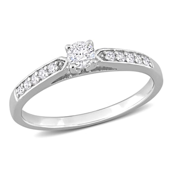 1/3 CT TW Diamond Engagement Ring in Sterling Silver