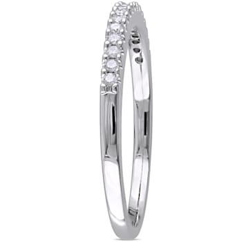 1/7 CT TW Diamond Anniversary Style Band Ring in Sterling Silver