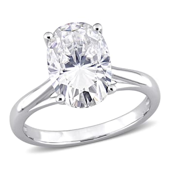 4-1/2 CT DEW Created Moissanite Solitaire Engagement Ring in 10K White Gold