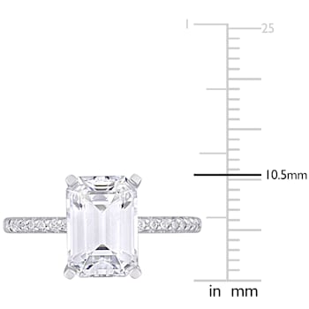 3-1/5 CT DEW Created Moissanite Engagement Ring in 10K White Gold