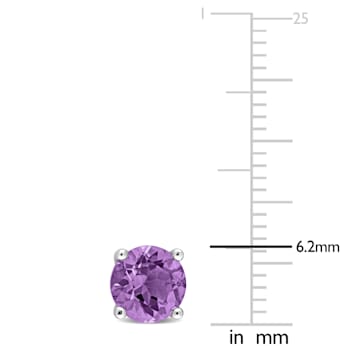 1 1/3 CT TGW Amethyst Stud Earrings in Sterling Silver