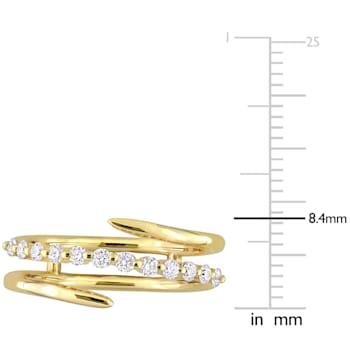 1/3 CT TGW Lab Grown Diamond Coil Ring 1in 18K Yellow Gold Plated
Sterling Silver