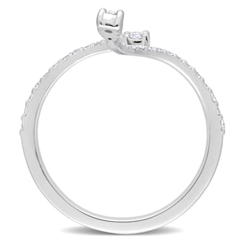 1/4 CT TW Diamond Semi-Eternity Open Twist Ring in 14K White Gold