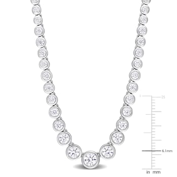 2 3/4 CT TGW Created Moissanite Graduated Necklace in Sterling Silver