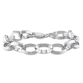 10.5MM Rolo Chain Bracelet in Sterling Silver