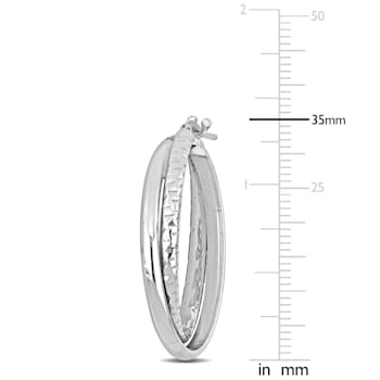 35MM Entwined Hoop Earrings in Sterling Silver