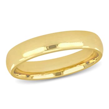 Men's 4.5mm Polished Finish Comfort Fit Wedding Band in 14K Yellow Gold