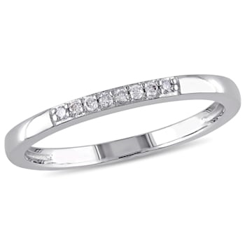 0.06 CT TW Diamond Wedding Band in Sterling Silver
