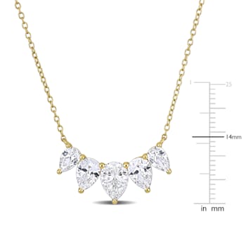 5 2/5 CT TGW Created White Sapphire Necklace in Yellow Silver