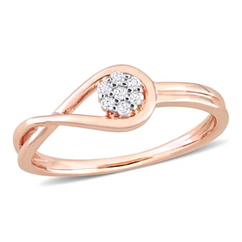 Diamond Accent Infinity Promise Ring in 18K Rose Gold Over Sterling Silver