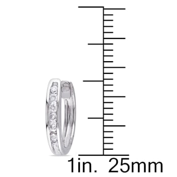 1/4 CT TW Diamond Hoop Earrings in 10k White Gold