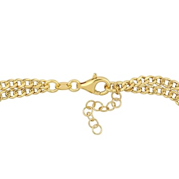 10-15.5MM Freshwater Cultured Pearl with Curb Chain Bracelet in Yellow
Plated Sterling Silver