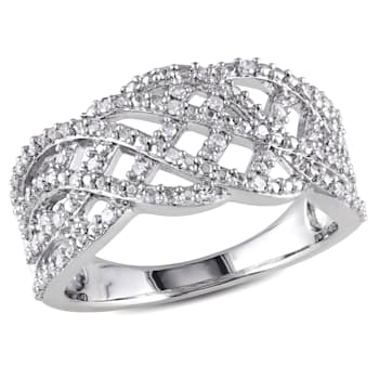 1/5 CT TW Diamond Intertwined Ring in Sterling Silver