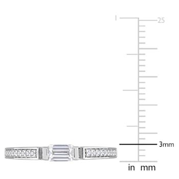 3/8 CT DEW Created Moissanite Anniversary Band in Sterling Silver
