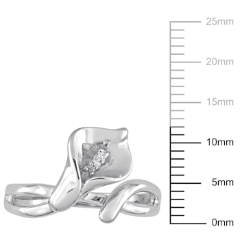 Diamond Calla Lily Ring in Sterling Silver