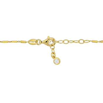 1/5 CT TGW Cubic Zirconia Infinity and Heart Charm Bracelet in Yellow
Plated Sterling Silver