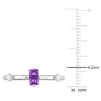 2/5 CT TGW Amethyst and Topaz 3-Stone Ring in Sterling Silver