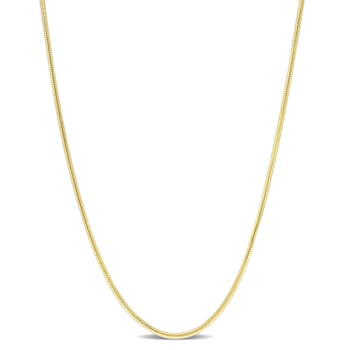 1.2MM Snake Chain Necklace in Yellow Plated Sterling Silver