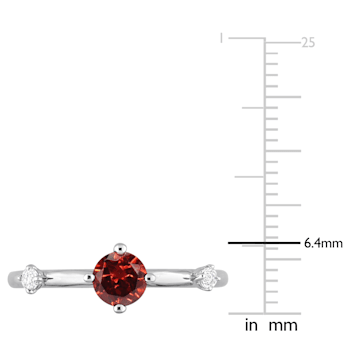 3/4 CTW Garnet and White Topaz Ring in Sterling Silver