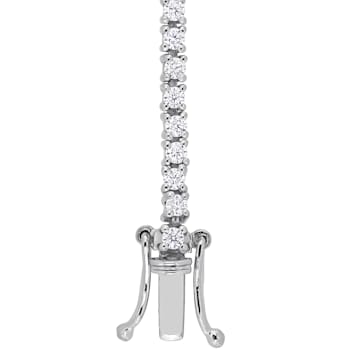 2 CT TGW Created Moissanite Station Bracelet in Sterling Silver