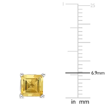 2 1/10 CT TGW Square Citrine Stud Earrings in Sterling Silver