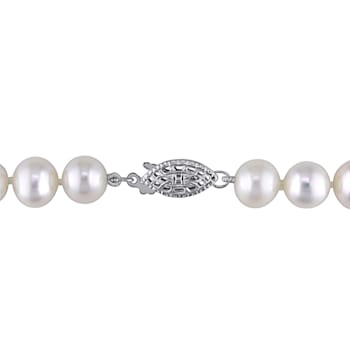 7 - 7.5 MM Cultured Freshwater Pearl 16" Strand with Sterling
Silver Clasp