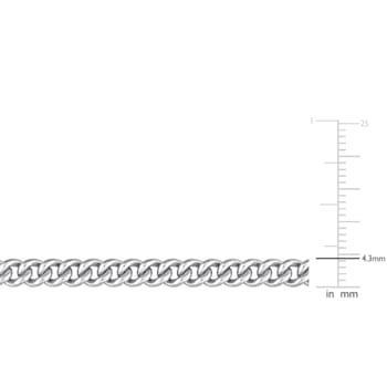 4.4MM Curb Link Chain Necklace in Sterling Silver