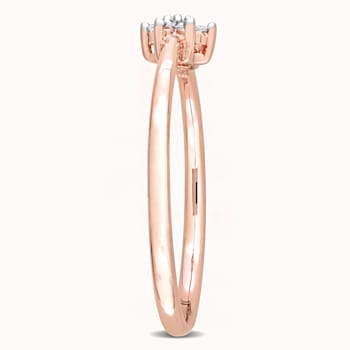Diamond Accent Floral Promise Ring in 18K Rose Gold Over Sterling Silver