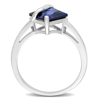 2 4/5 CT TGW Created Blue Sapphire Ring in Sterling Silver