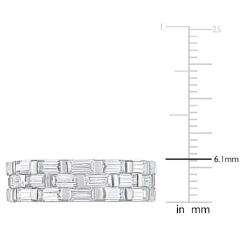 4 5/8 CT DEW Created Moissanite Triple Band Ring in Sterling Silver