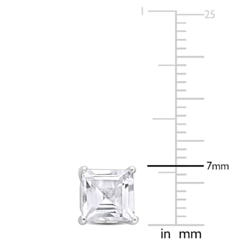 2 5/8 CT TGW Square White Topaz Stud Earrings in Sterling Silver