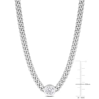 1 5/8 CT TGW Created White Sapphire Necklace in Sterling Silver