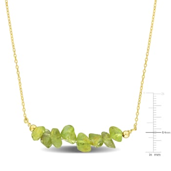 1 4/5 CT TGW Peridot Bead Necklace in Yellow Plated Sterling Silver