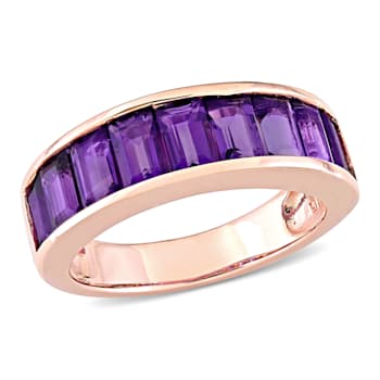 2 1/3 CT TGW African-Amethyst Semi-Eternity Band In Rose Gold Plated
Sterling Silver