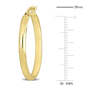 29mm Oval Hoop Earrings in 10k Yellow Gold