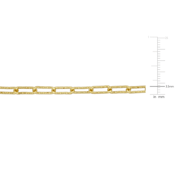 3.5MM Fancy Paperclip Chain Necklace in Yellow Plated Sterling Silver