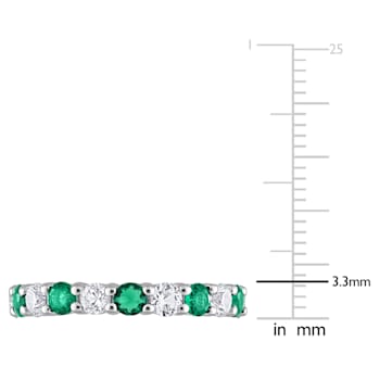 3 1/5 CTW Created Emerald and Created White Sapphire Eternity Band in
Sterling Silver