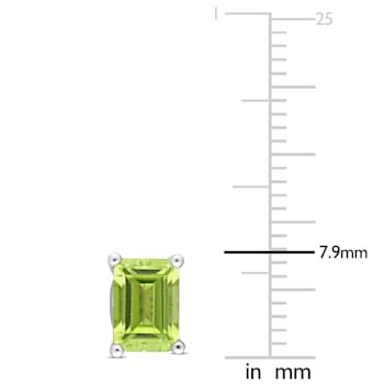 1 7/8 CT TGW Octagon Peridot Stud Earrings in Sterling Silver