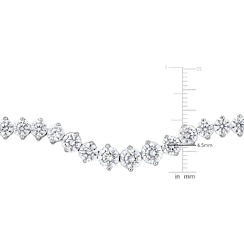 25 CT TGW Cubic Zirconia Tennis Necklace in Sterling Silver