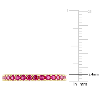 1 5/8 CT TGW Created Ruby Eternity Ring in 10K Yellow Gold