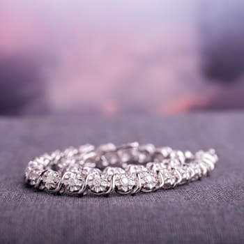 1 CT TW Diamond S-Shape Bracelet in Sterling Silver