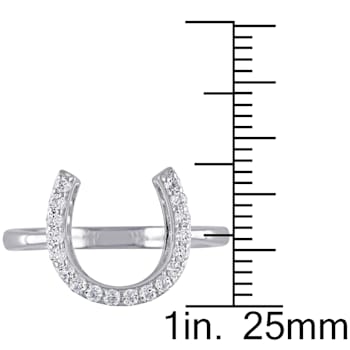 0.54 CTW White Topaz Horseshoe Ring in Sterling Silver