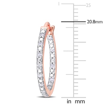 1/4 CT TW Diamond Inside Outside Hoop Earrings in Rose Gold Over
Sterling Silver