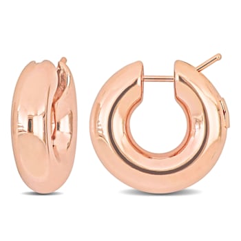21mm Polished Hollow Hoop Earrings in 14k Gold