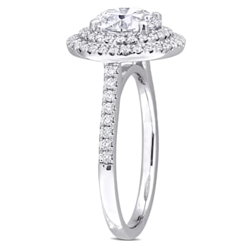 2 1/2 CT TW Lab-Grown Diamond Double Halo Ring in 14K White Gold